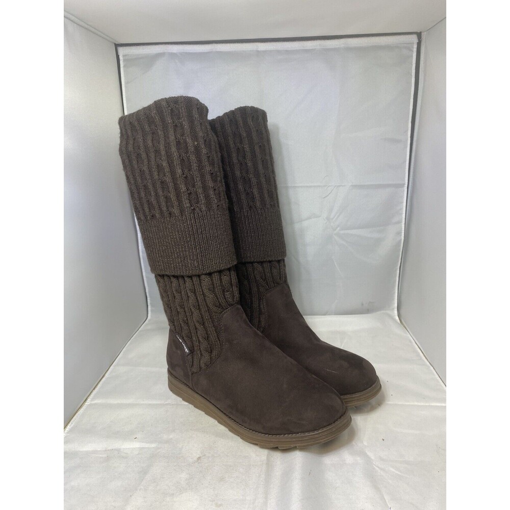 MUK LUKS Women's Knit Boots BROWN Size 9 Thigh high